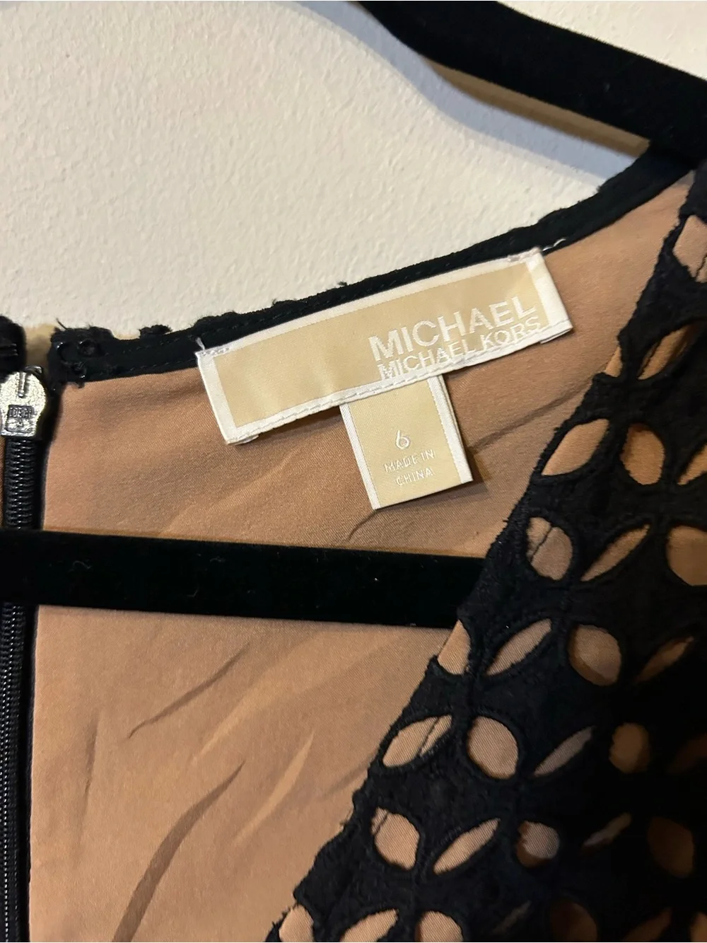Michael Kors Geo Eyelet Mini Black Dress size 6